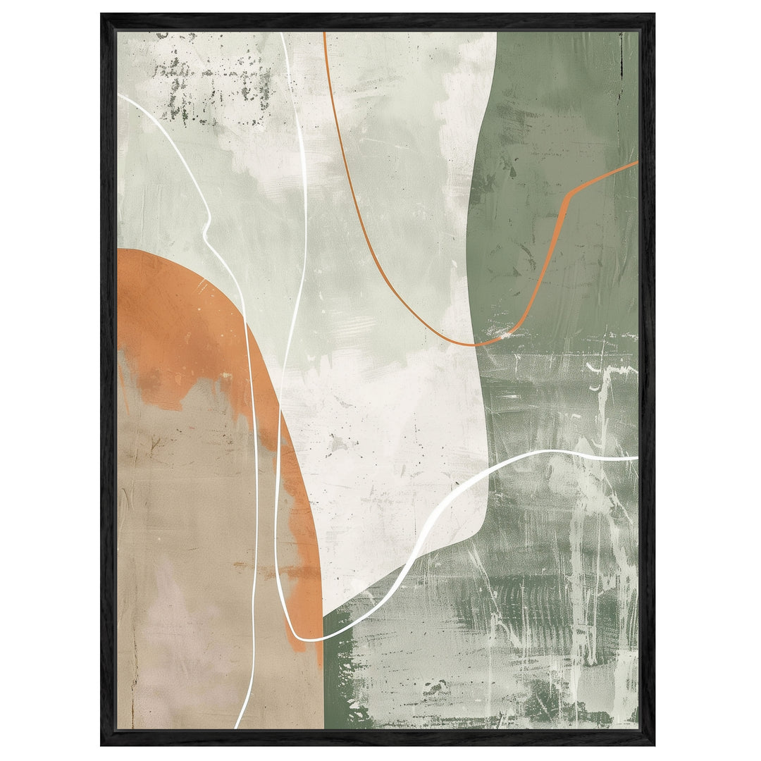 Abstrakte Linien Grün Orange Poster abstrakt – mattes Kunstdruck-Papier – Ansicht 4