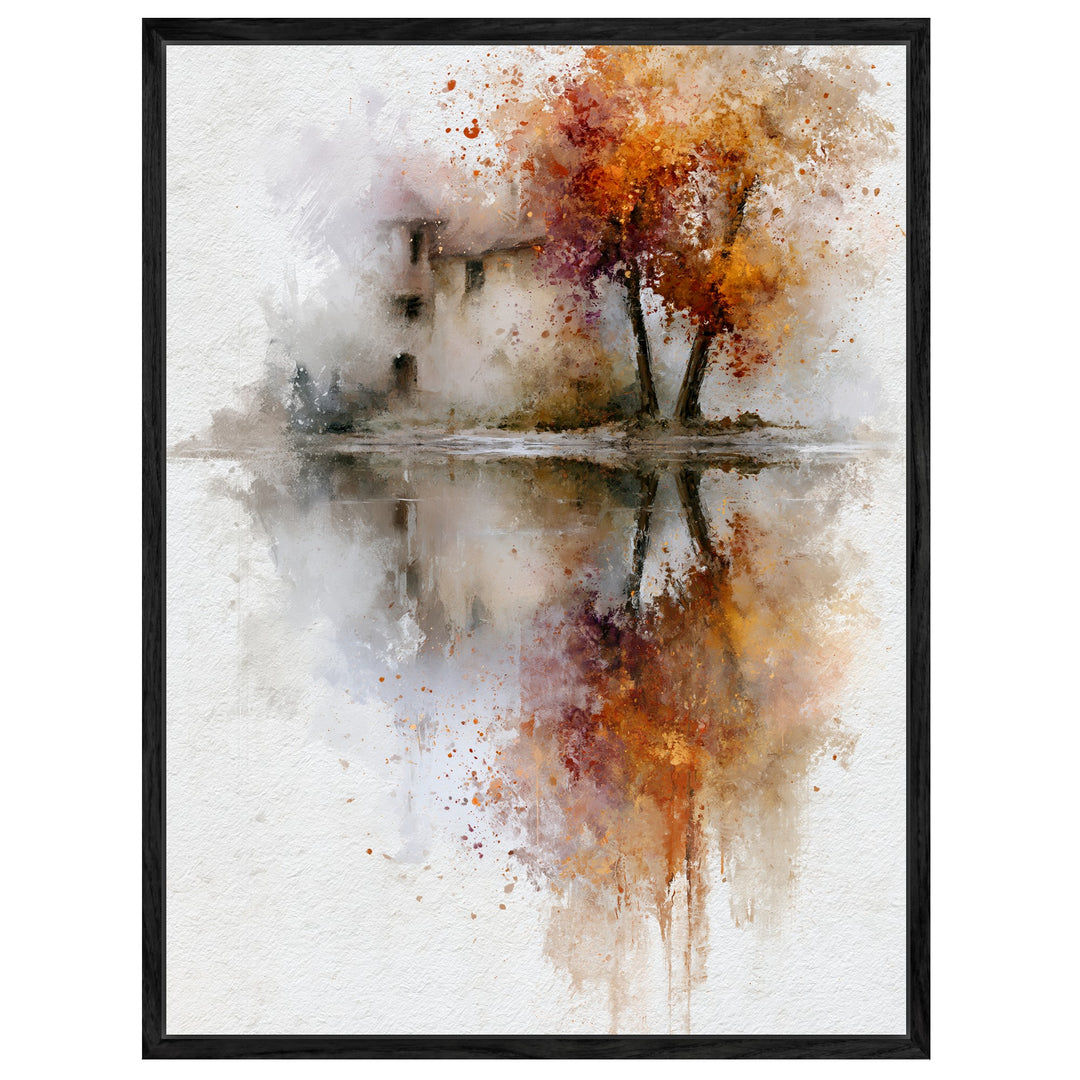 Herbstbaum am Wasser Leinwandbild – Leinwandbild