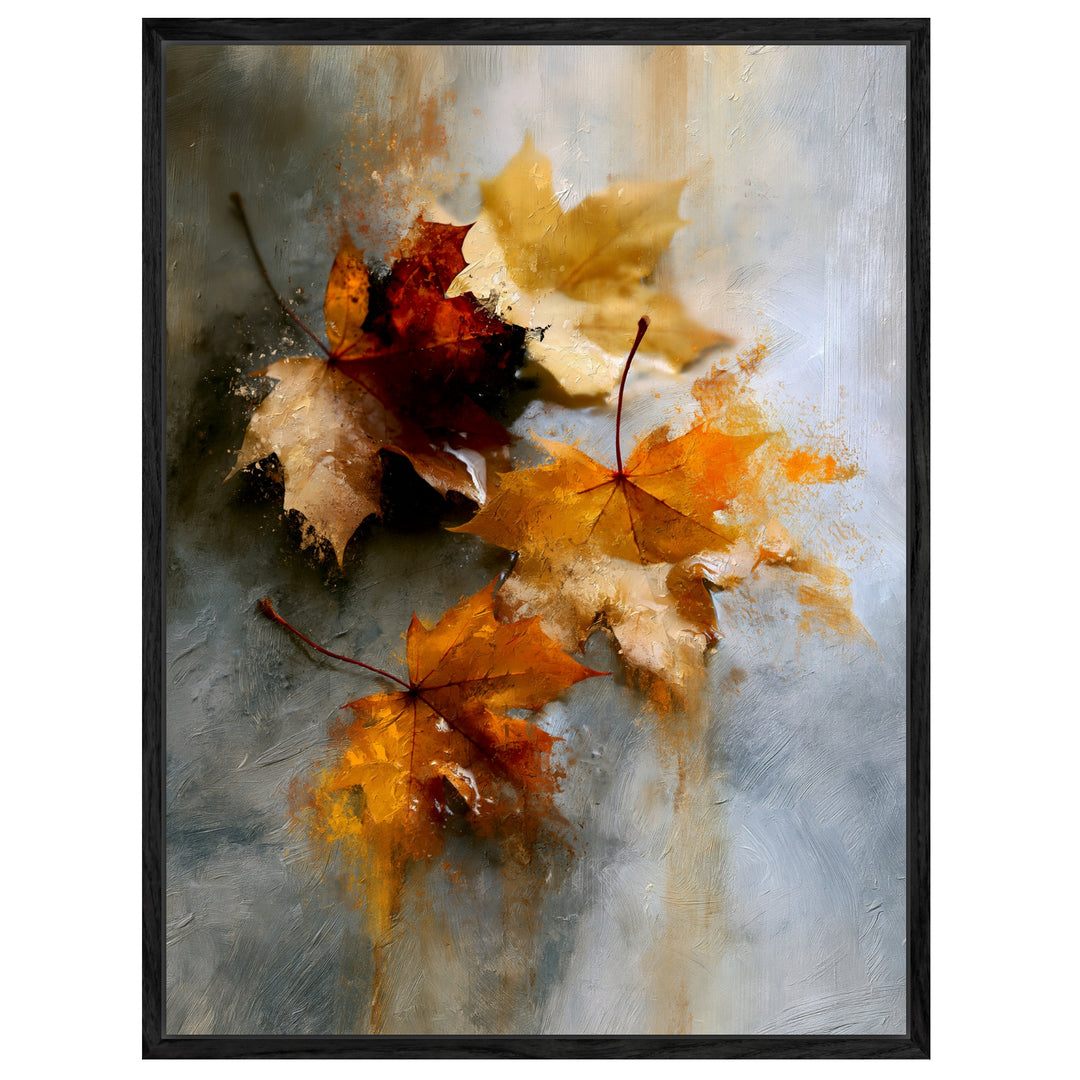 Herbstblätter im Nebel Leinwandbild – Leinwandbild
