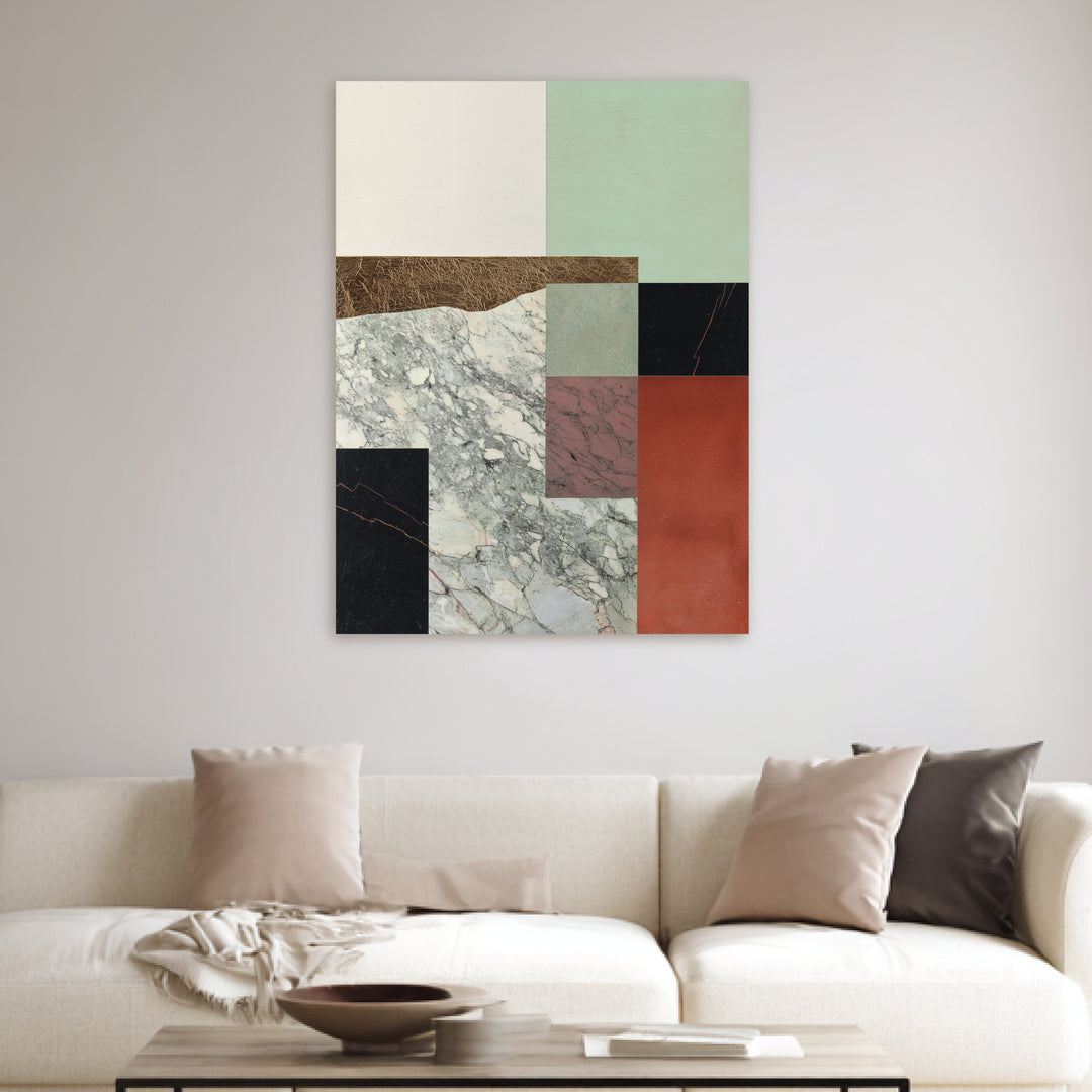 Marmor Geometrie Leinwand abstrakt – Leinwand auf Holzrahmen – Ansicht 4