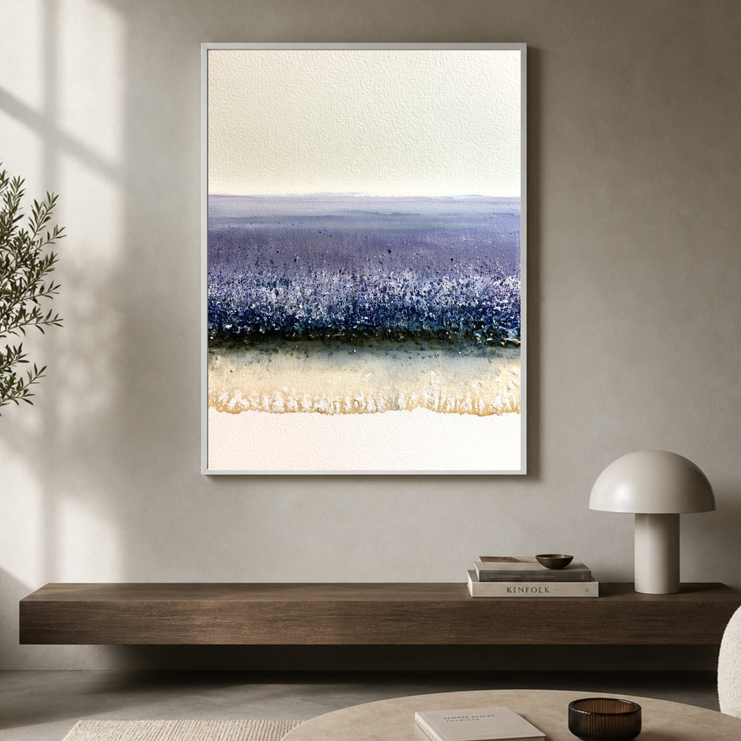 Stilles Meer im Nebel Poster – Weißer Rahmen – Produktfoto