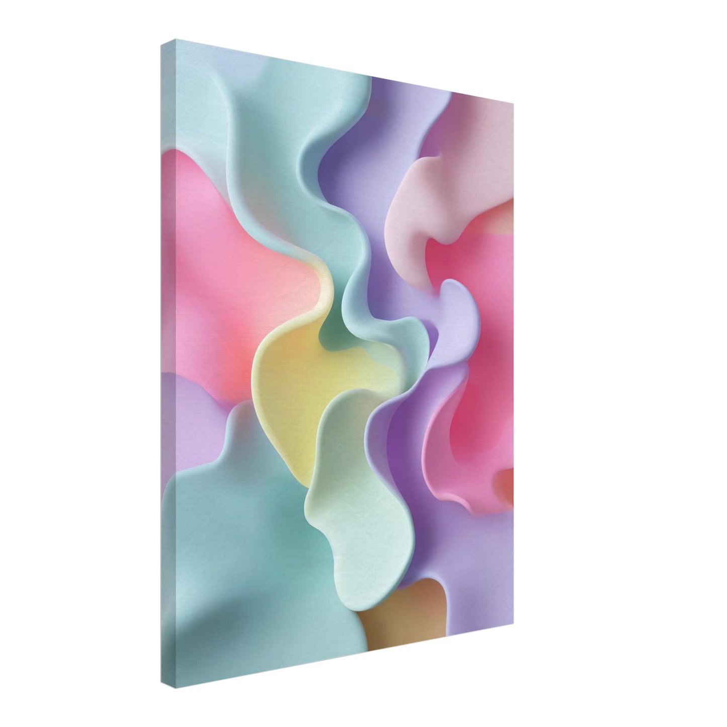 Pastellfarbene Geschwungene Formen Leinwandbild