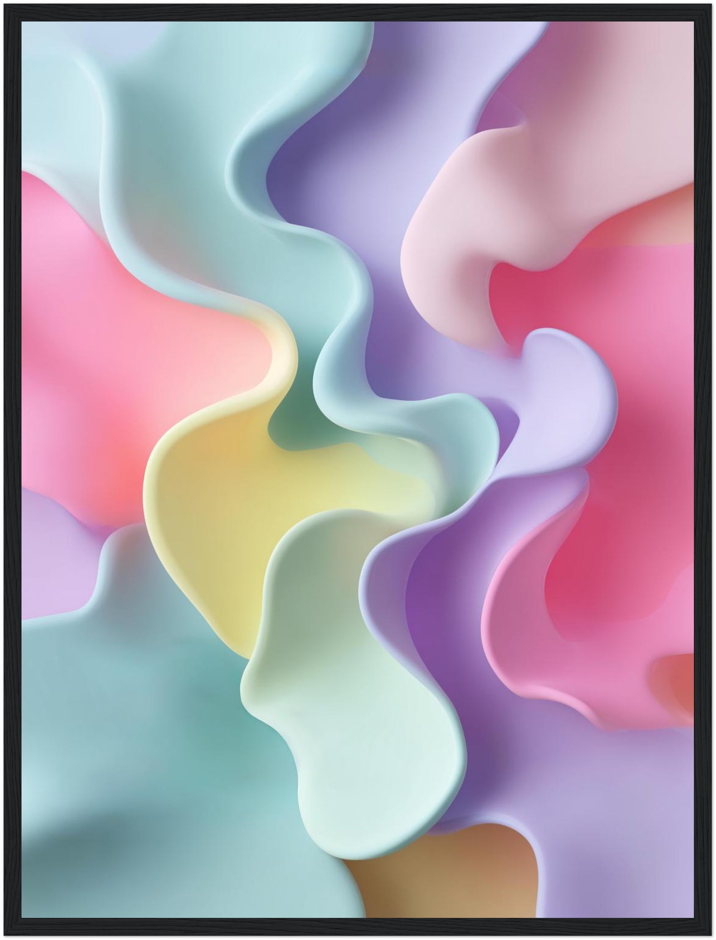 Pastellfarbene Geschwungene Formen Poster