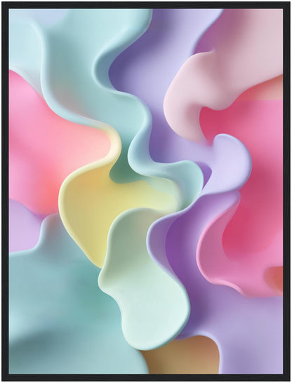 Pastellfarbene Geschwungene Formen Poster