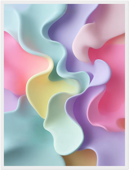 Pastellfarbene Geschwungene Formen Poster
