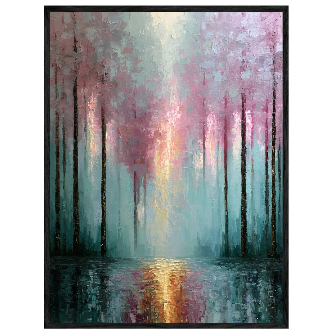 Winterwald im Rosenlicht Leinwandbild – Leinwandbild