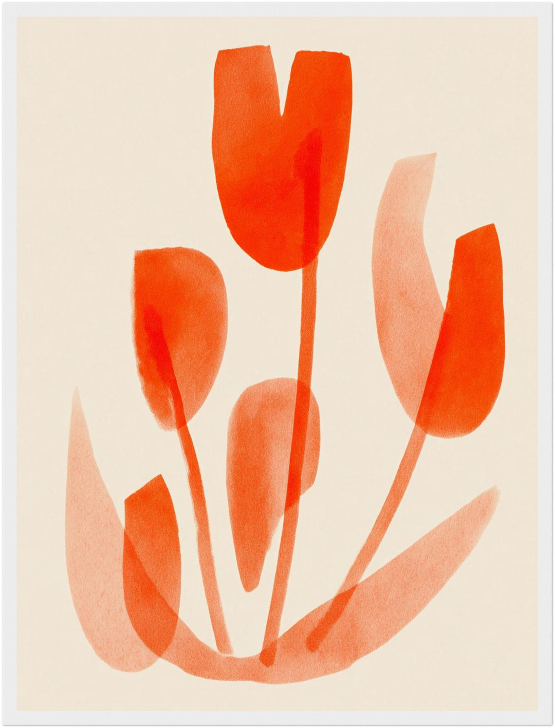 Tangerine Tulpen Poster – Weißer Rahmen – Produktfoto