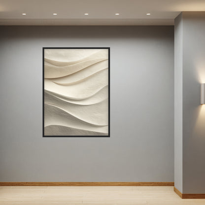 Sandfarbene Papierwellen Poster