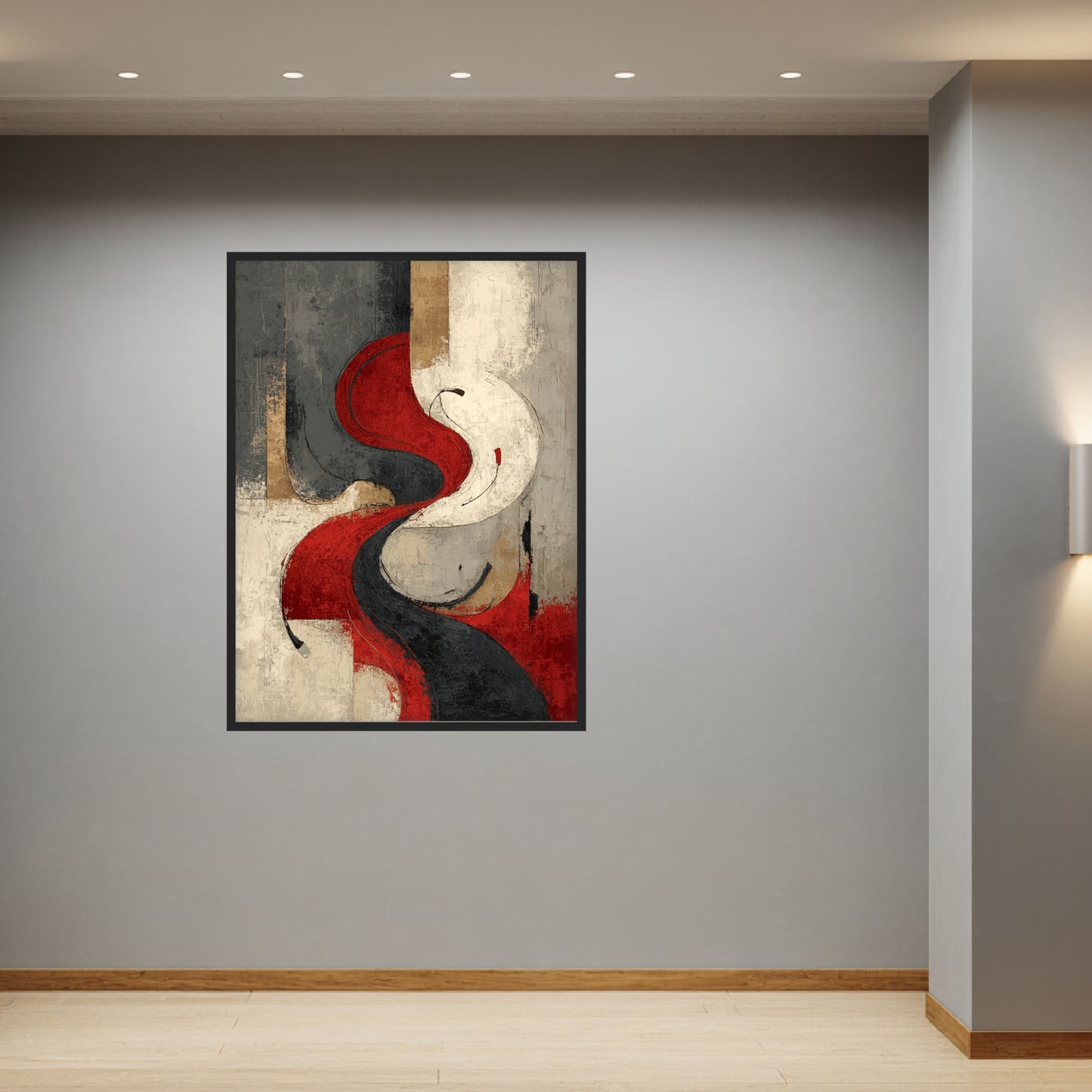 Schwarz Rot Schwung Poster