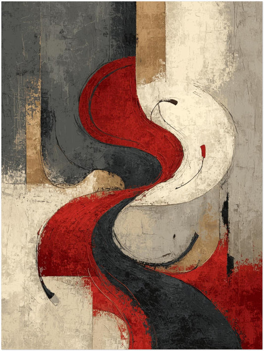 Schwarz Rot Schwung Leinwandbild