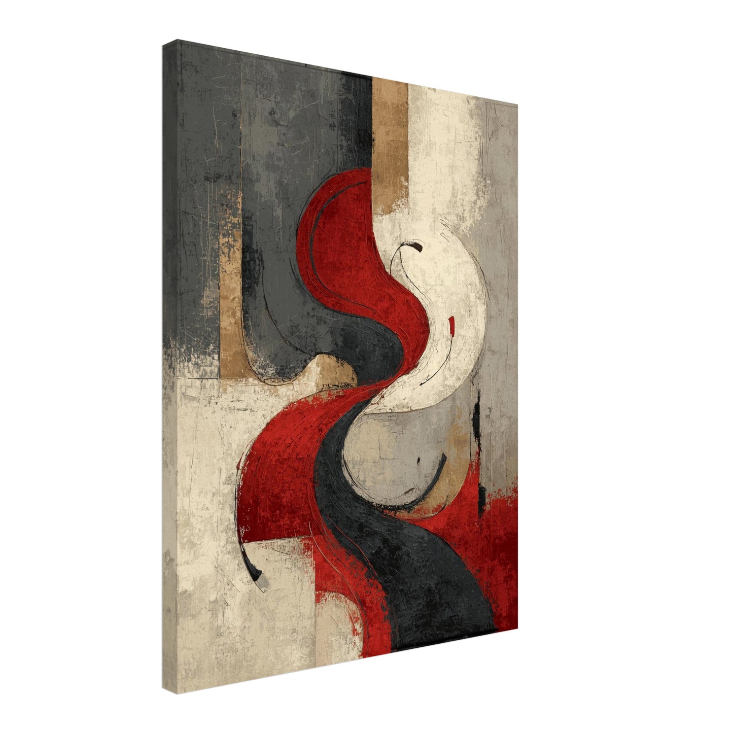 Schwarz Rot Schwung Leinwandbild