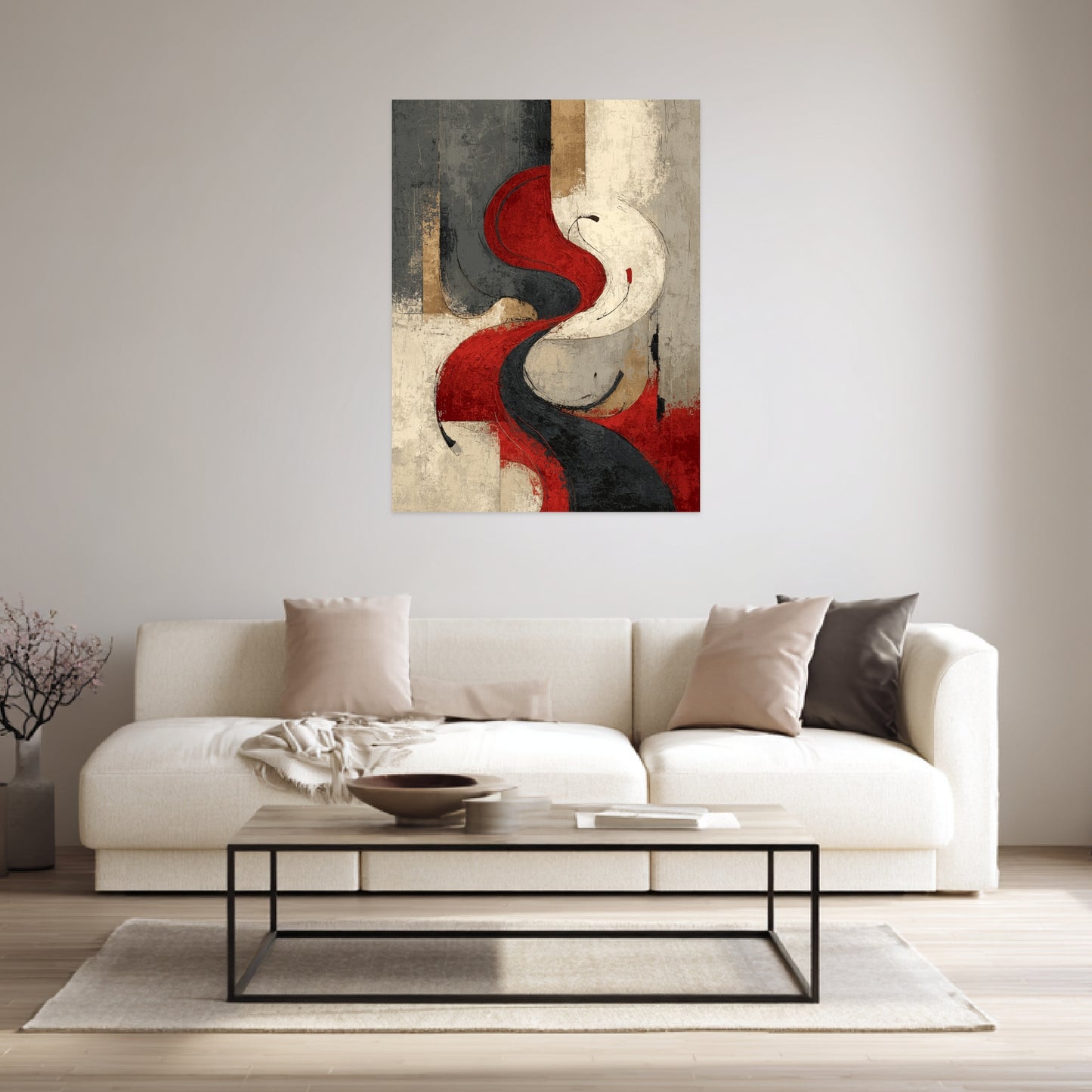 Schwarz Rot Schwung Poster