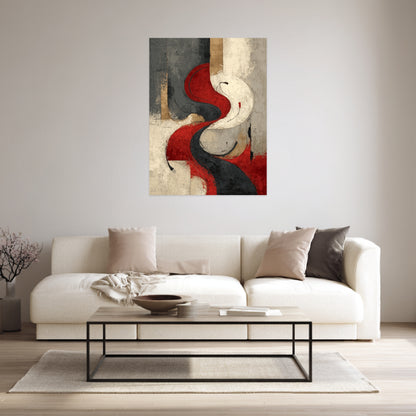 Schwarz Rot Schwung Poster