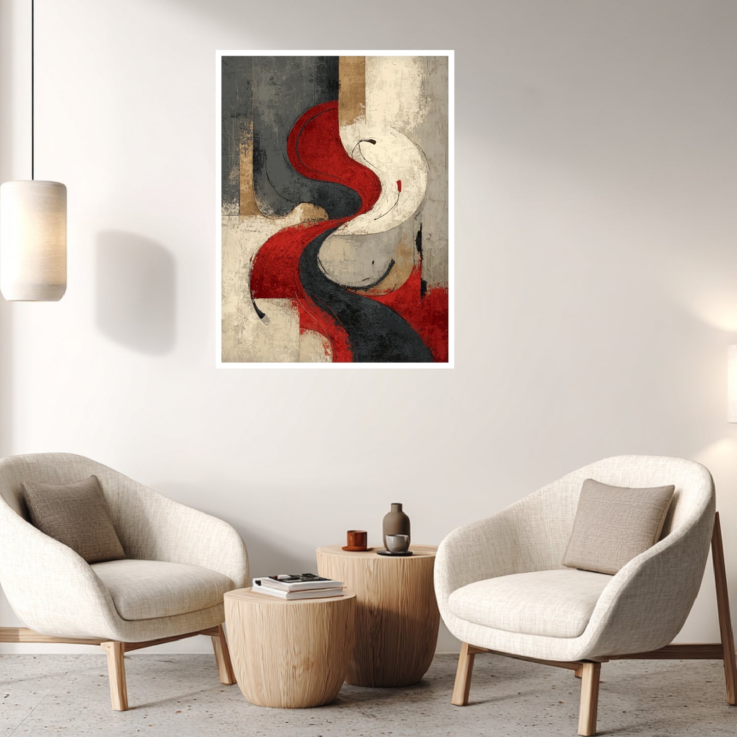 Schwarz Rot Schwung Poster