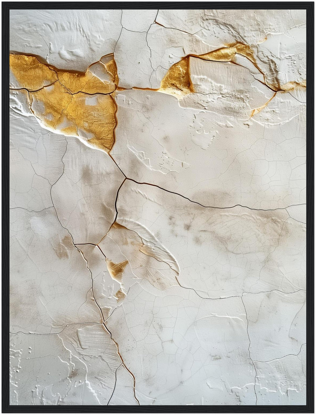 Kintsugi Textur Weiß Gold Poster abstrakt – mattes Kunstdruck-Papier – Ansicht 5