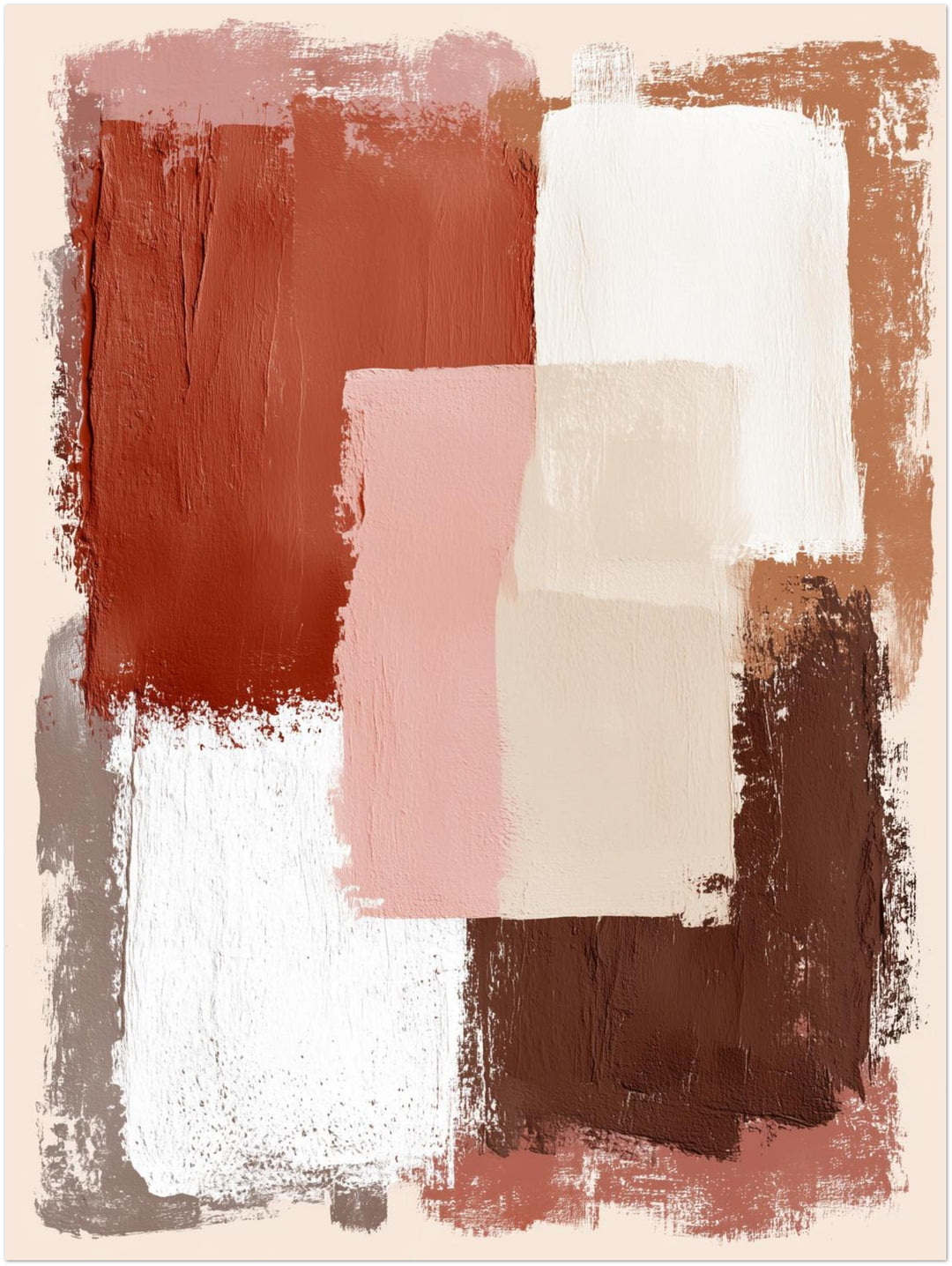 Terracotta Flecken abstrakt – Wandkunst