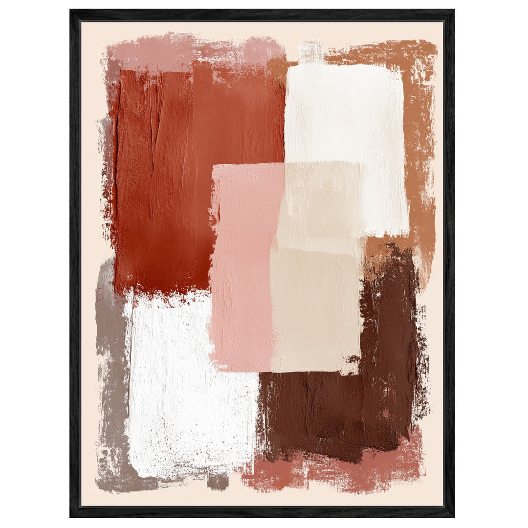 Terracotta Flecken Leinwandbild abstrakt – Leinwand auf Holzrahmen – Ansicht 4