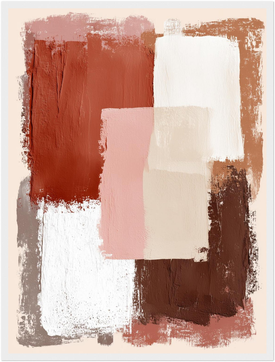 Terracotta Flecken Poster abstrakt – mattes Kunstdruck-Papier – Ansicht 3
