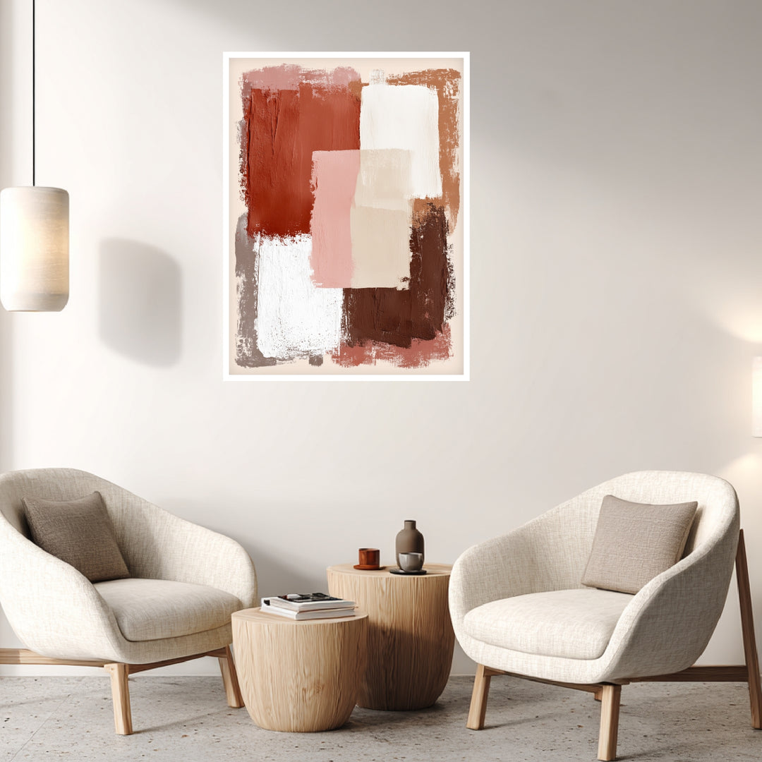 Terracotta Flecken Poster abstrakt – mattes Kunstdruck-Papier – Ansicht 5