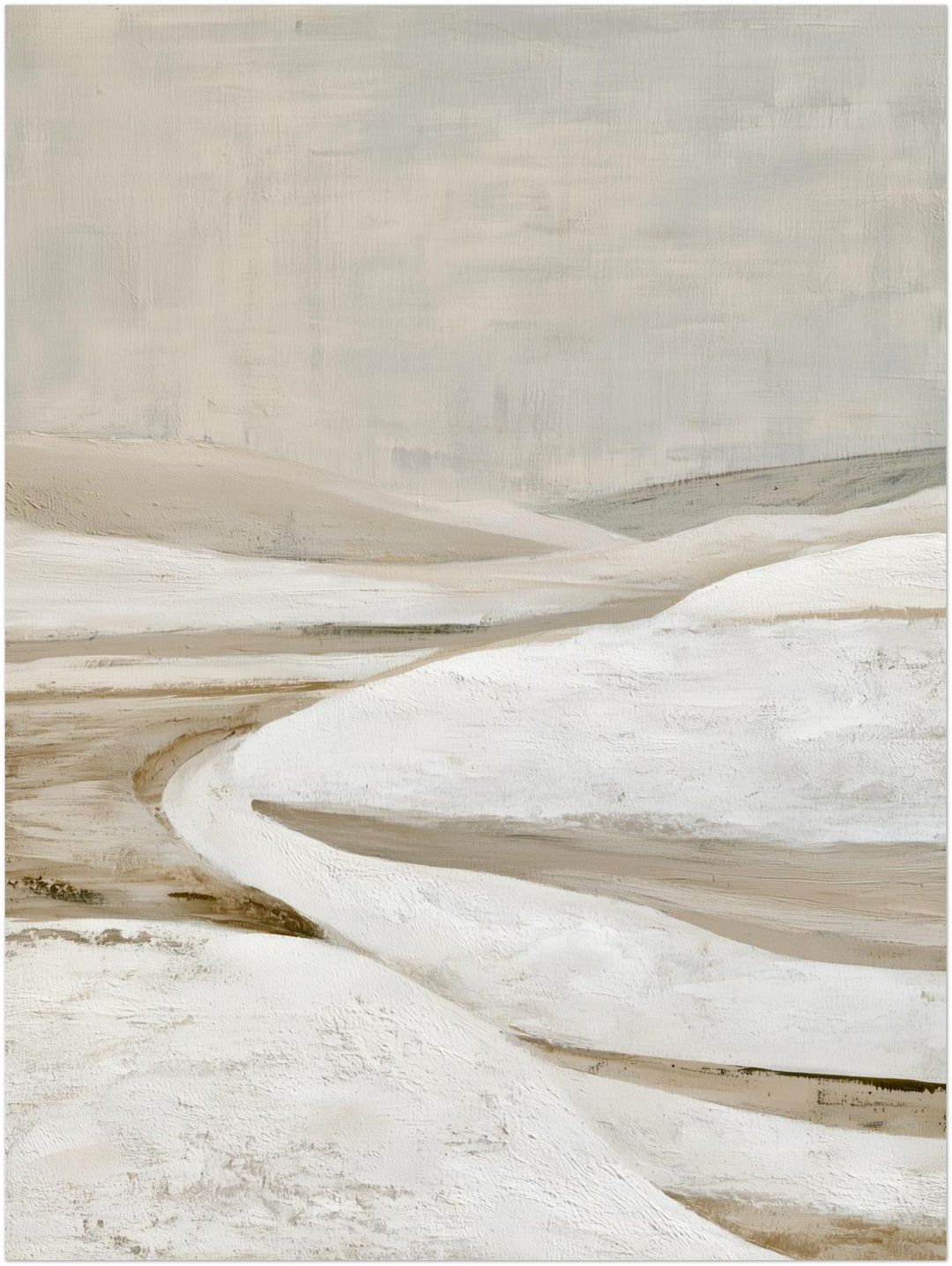 Stille Winterlandschaft abstrakt Leinwandbild – Ohne Rahmen – Produktfoto
