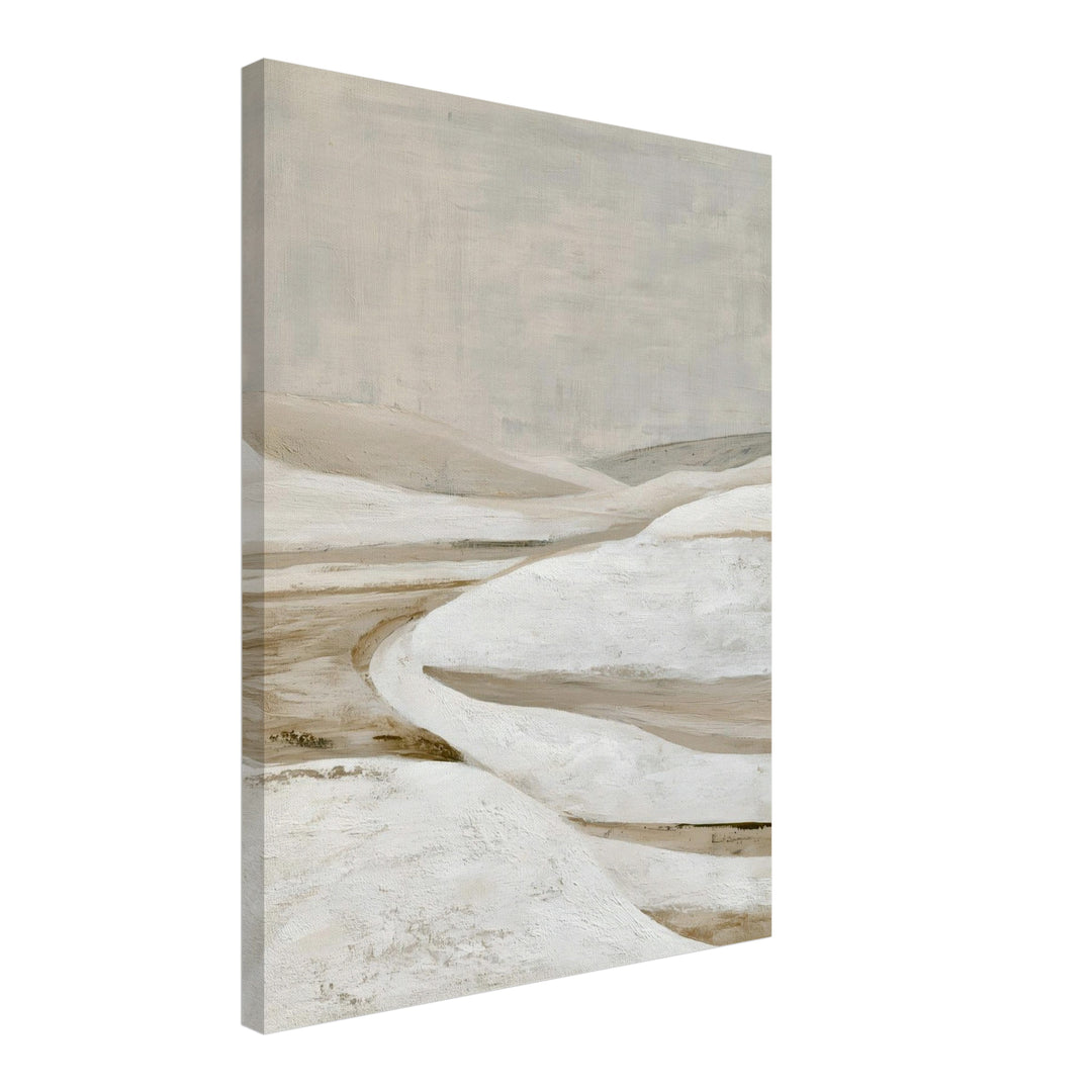Stille Winterlandschaft abstrakt Leinwandbild – Schräge Ansicht – Produktfoto