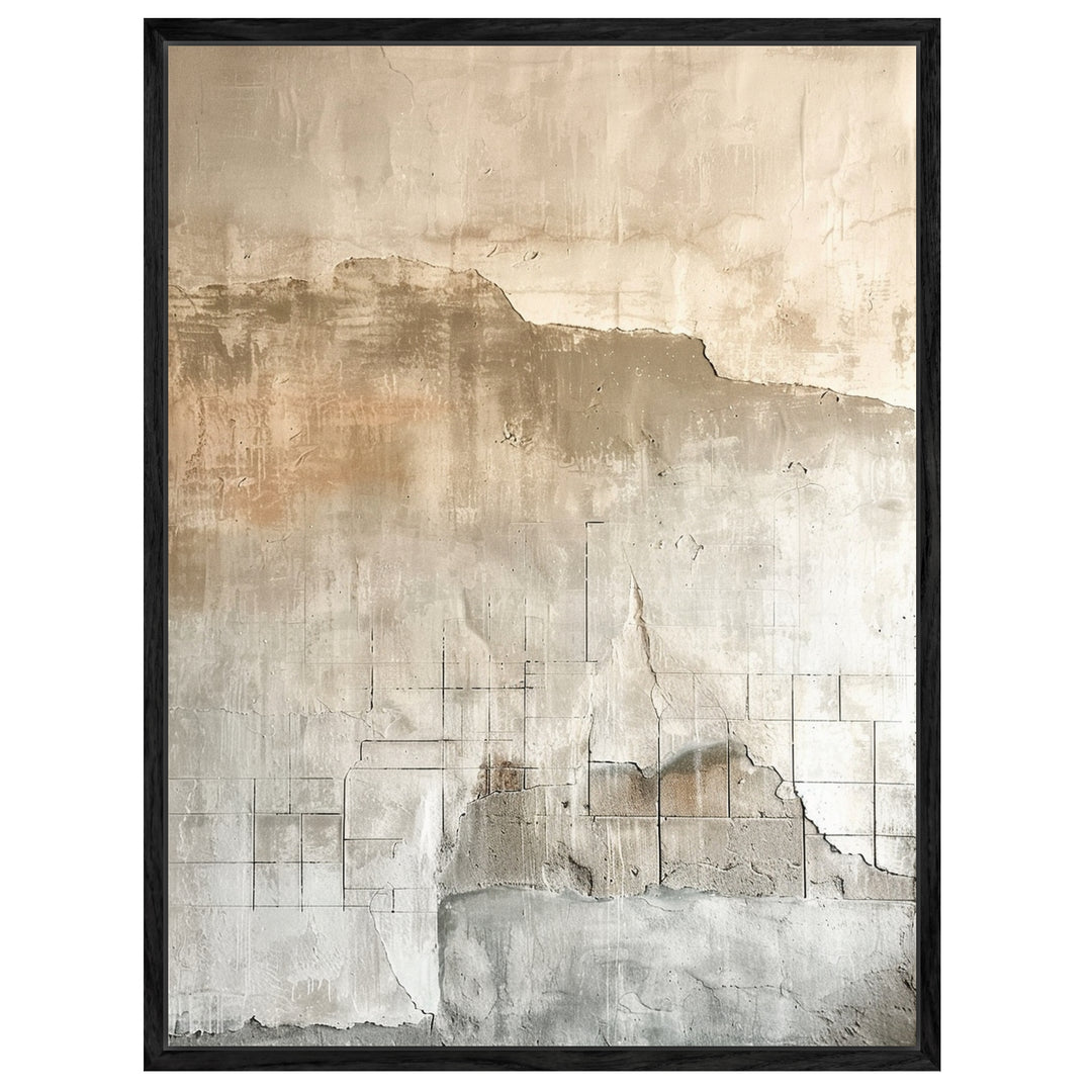 Verwitterte Wandtextur Leinwandbild abstrakt – Leinwand auf Holzrahmen – Ansicht 4