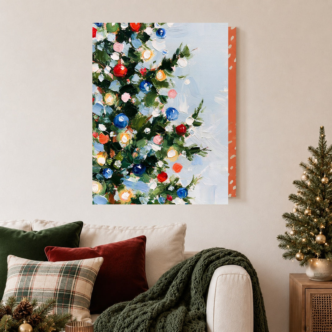 Weihnachtsbaum in Farben Leinwandbild – Ohne Rahmen – Produktfoto