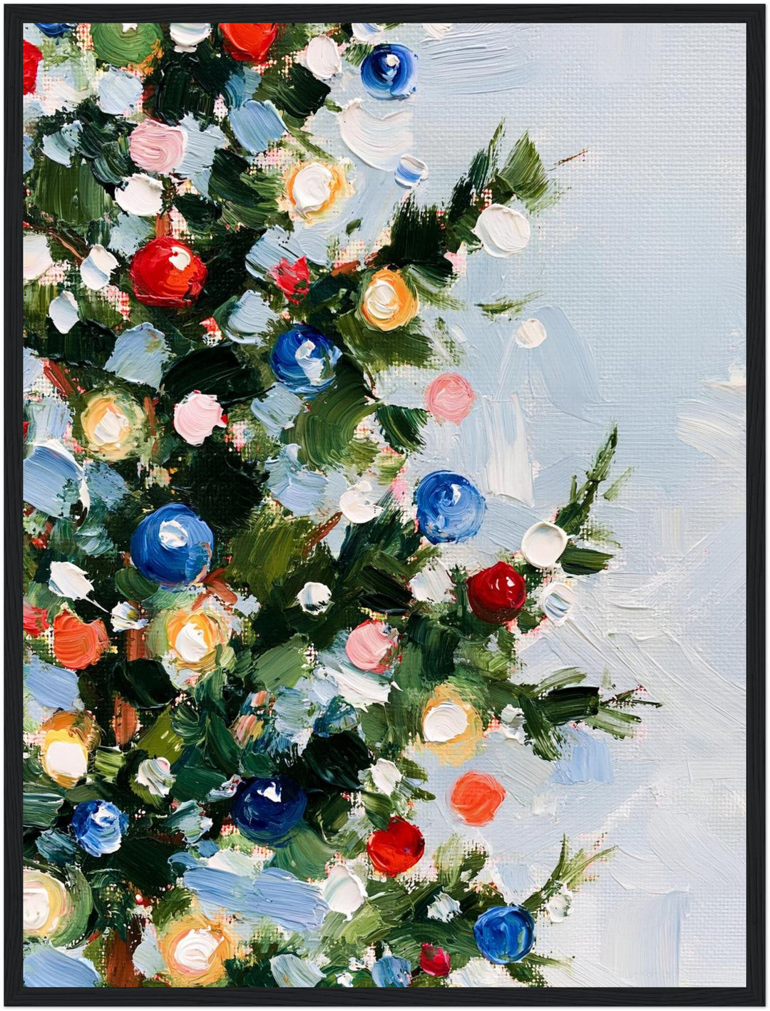 Weihnachtsbaum in Farben Poster – Schwarzer Rahmen – Produktfoto