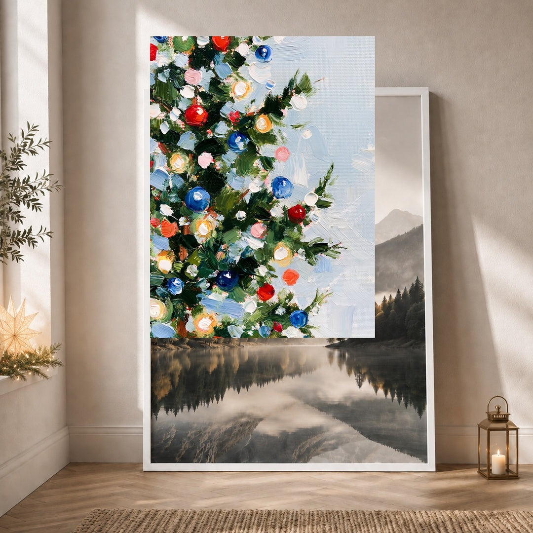 Weihnachtsbaum in Farben Poster – Weißer Rahmen – Produktfoto