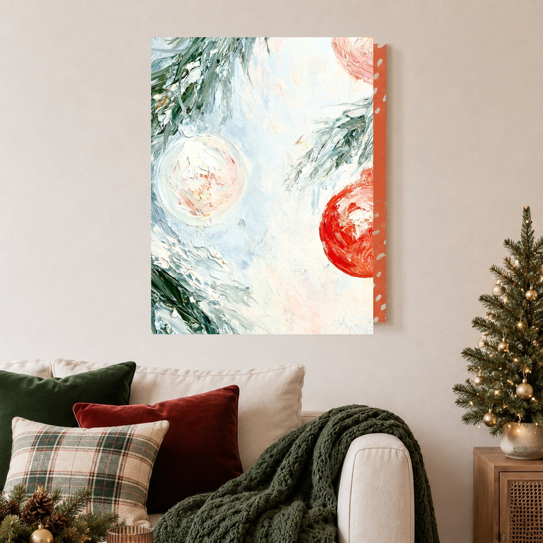 Winterkugeln im Schnee Poster – Ohne Rahmen – Produktfoto