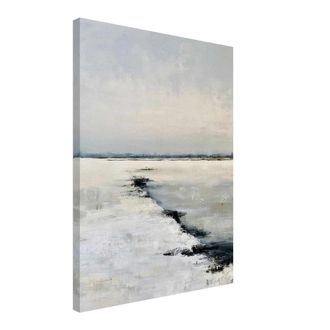 Stille Winterweite Leinwandbild – Schräge Ansicht – Produktfoto