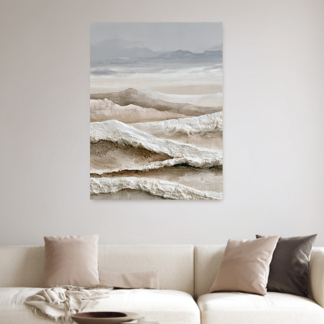 Stille Winterlandschaft abstrakt Leinwandbild – Ohne Rahmen – Produktfoto