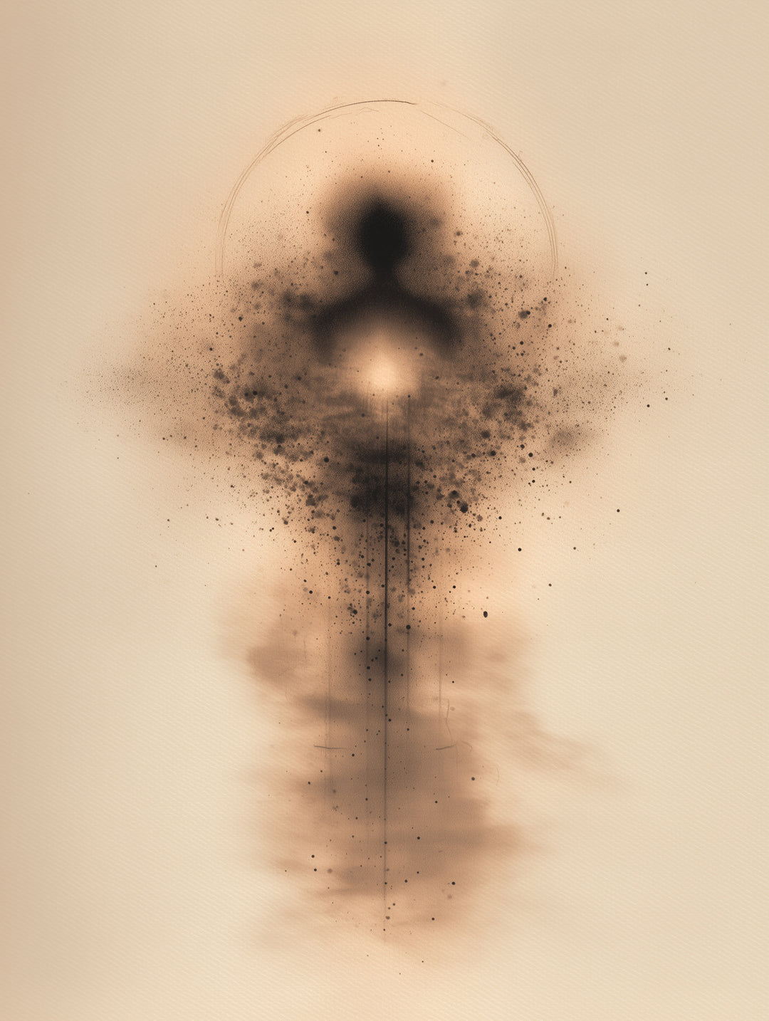 Abstrakte menschliche Energieform  – Wandkunst