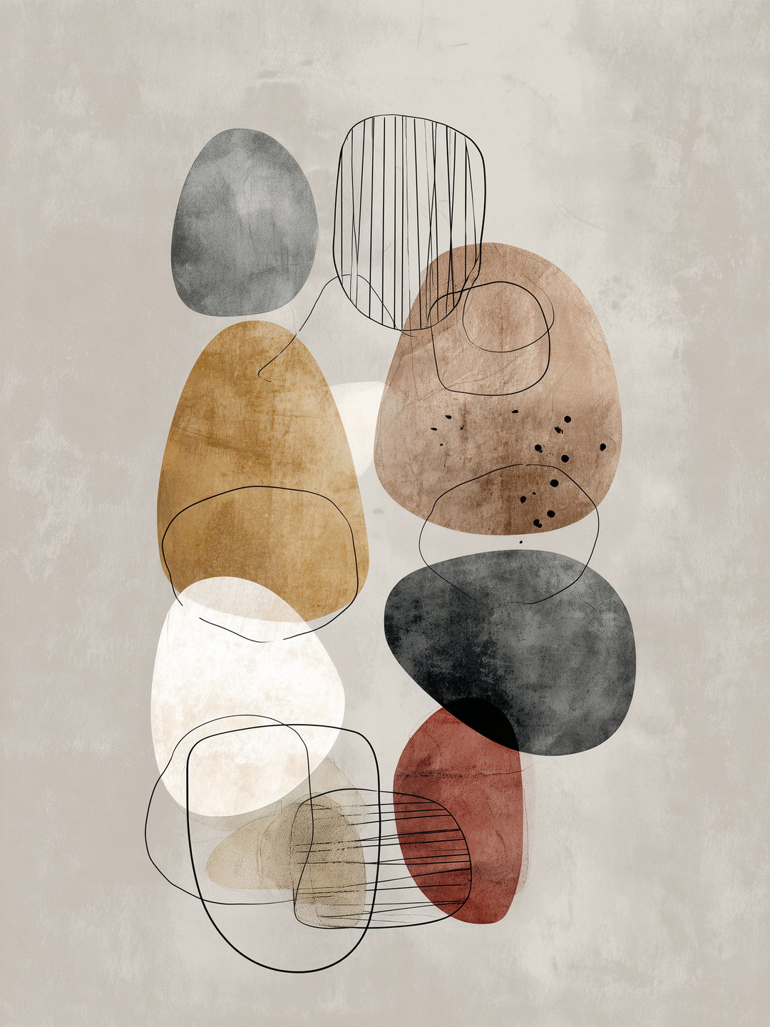 Abstrakte Steinformen Zen – Wandkunst