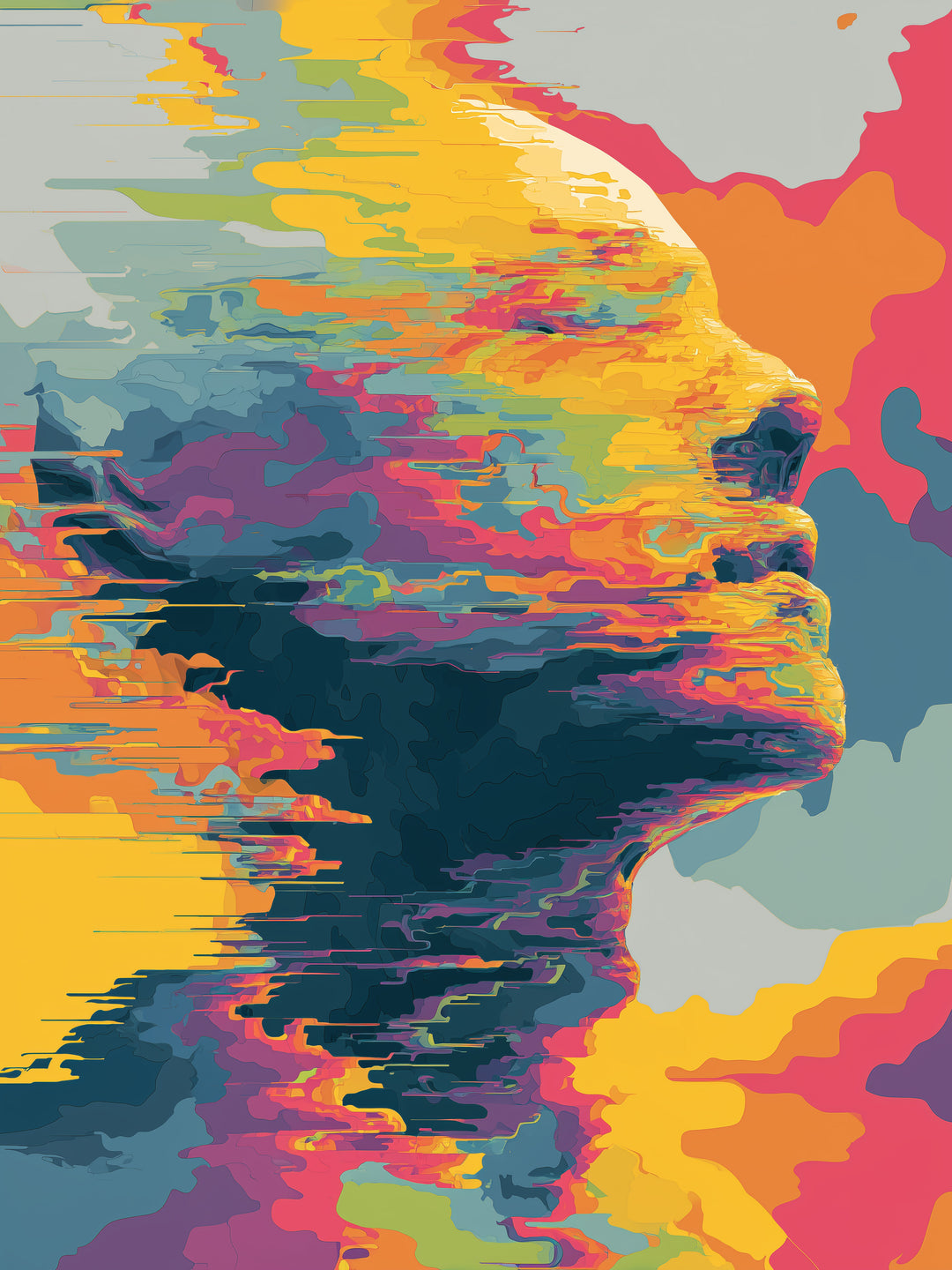 Abstraktes Gesichtsprofil  – Wandkunst