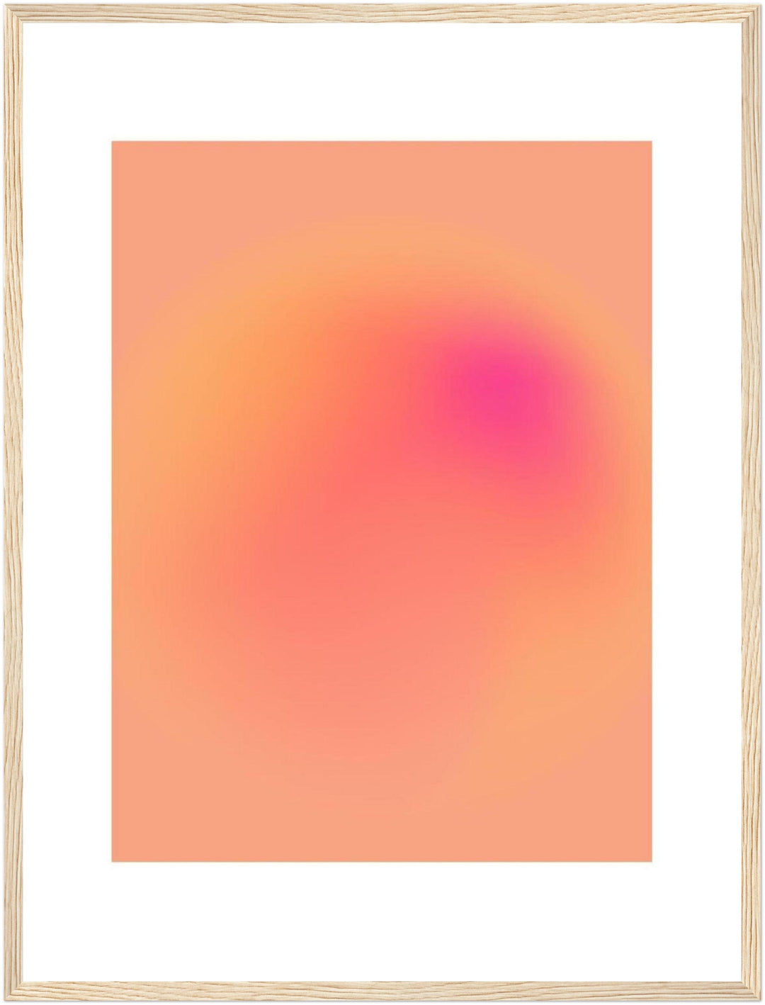 Aura orange-pink Poster – Holz natur Rahmen – Produktfoto
