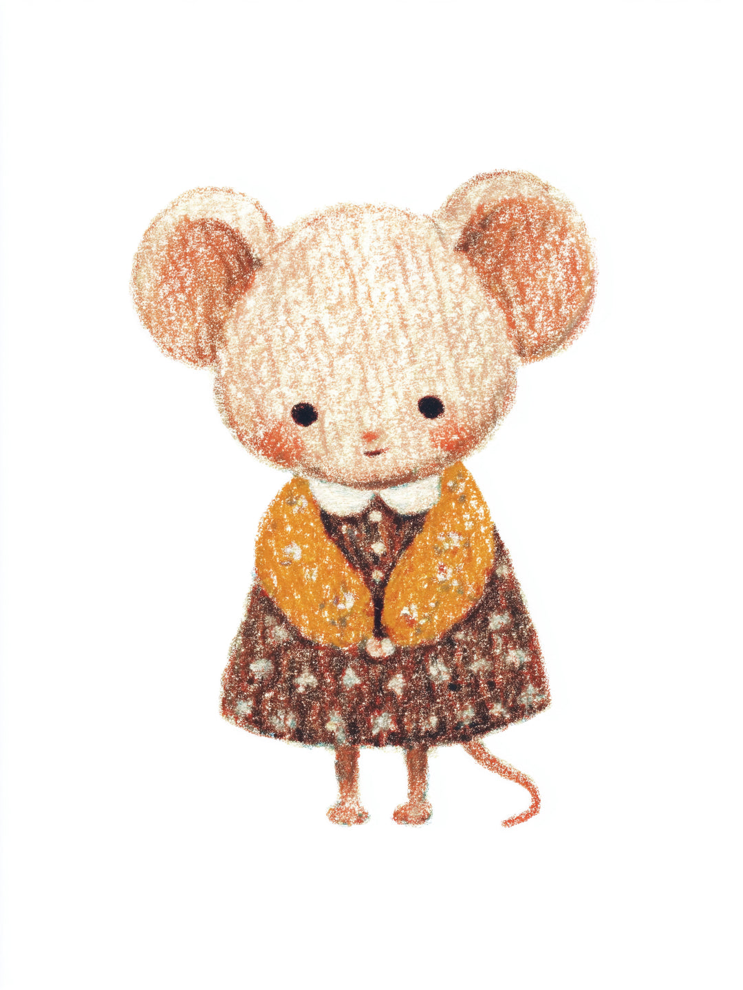 Babymaus im Kleid  – Wandkunst