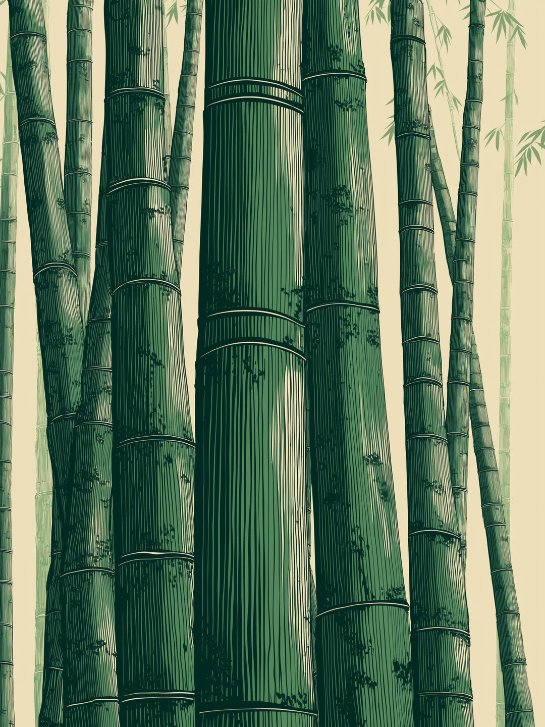 Bambuswald Illustration  – Wandkunst