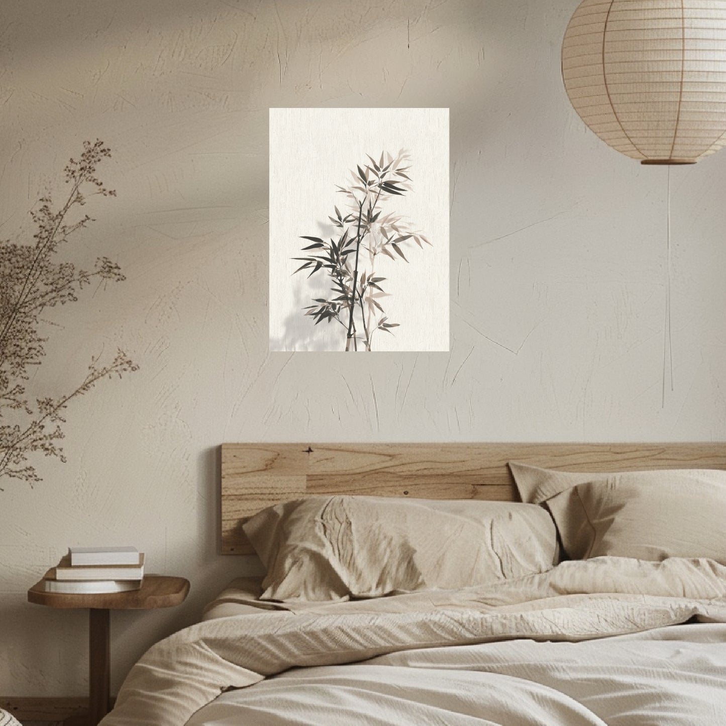 Bambuszweig mit Schatten Leinwandbild