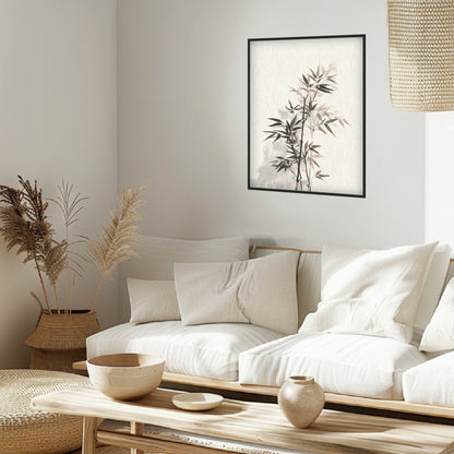 Bambuszweig mit Schatten Poster