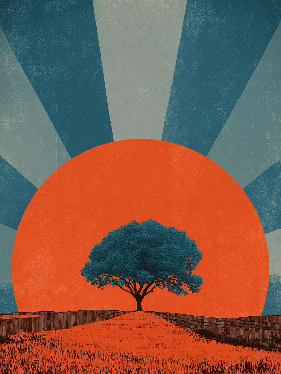 Baum vor Sonne  – Wandkunst