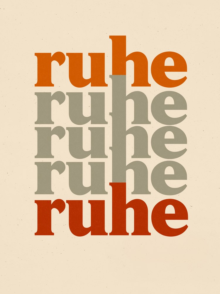 Ruhe Typografie Retro Poster