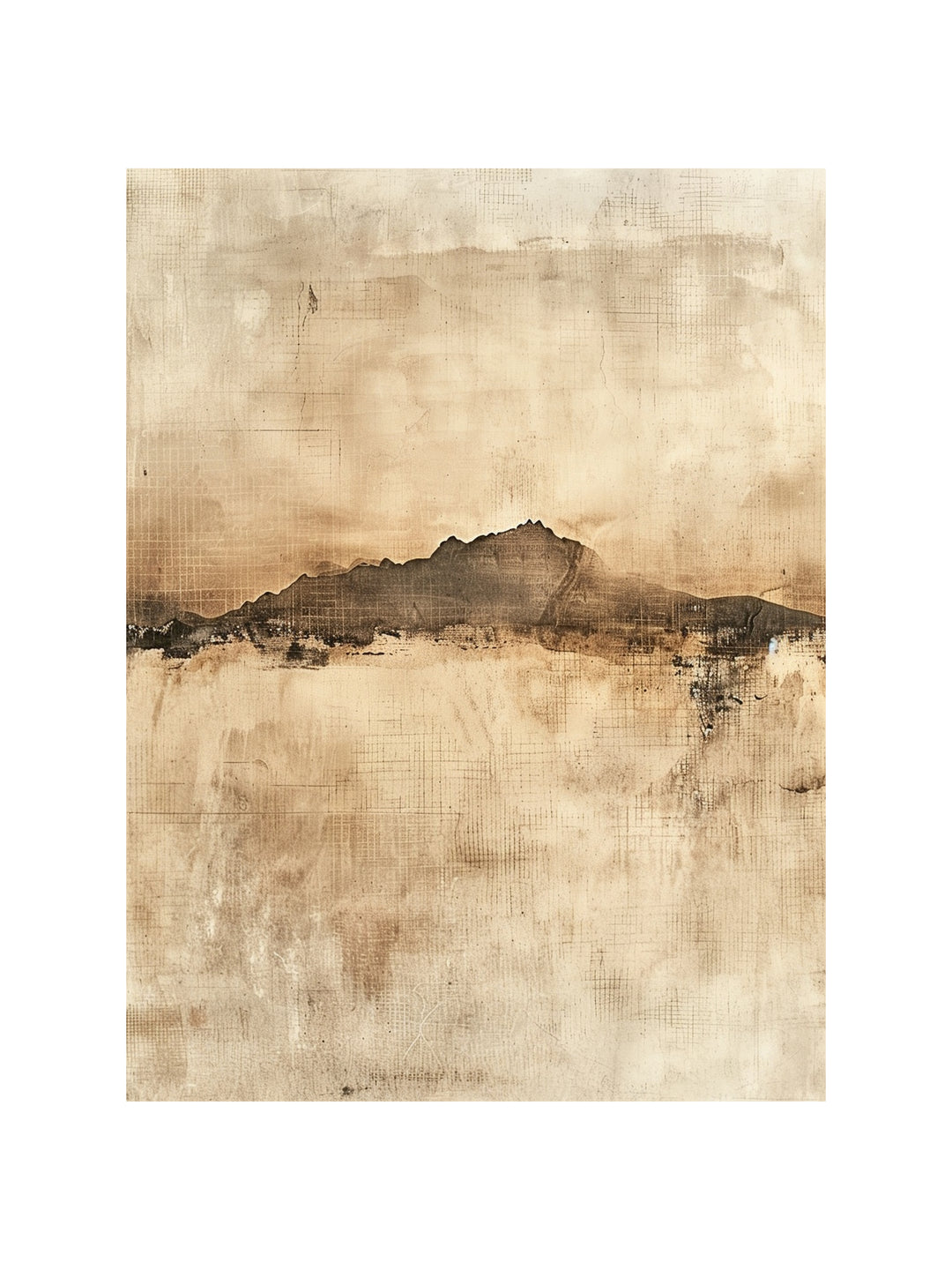 Bergsilhouette in Sepia abstrakt – Wandkunst