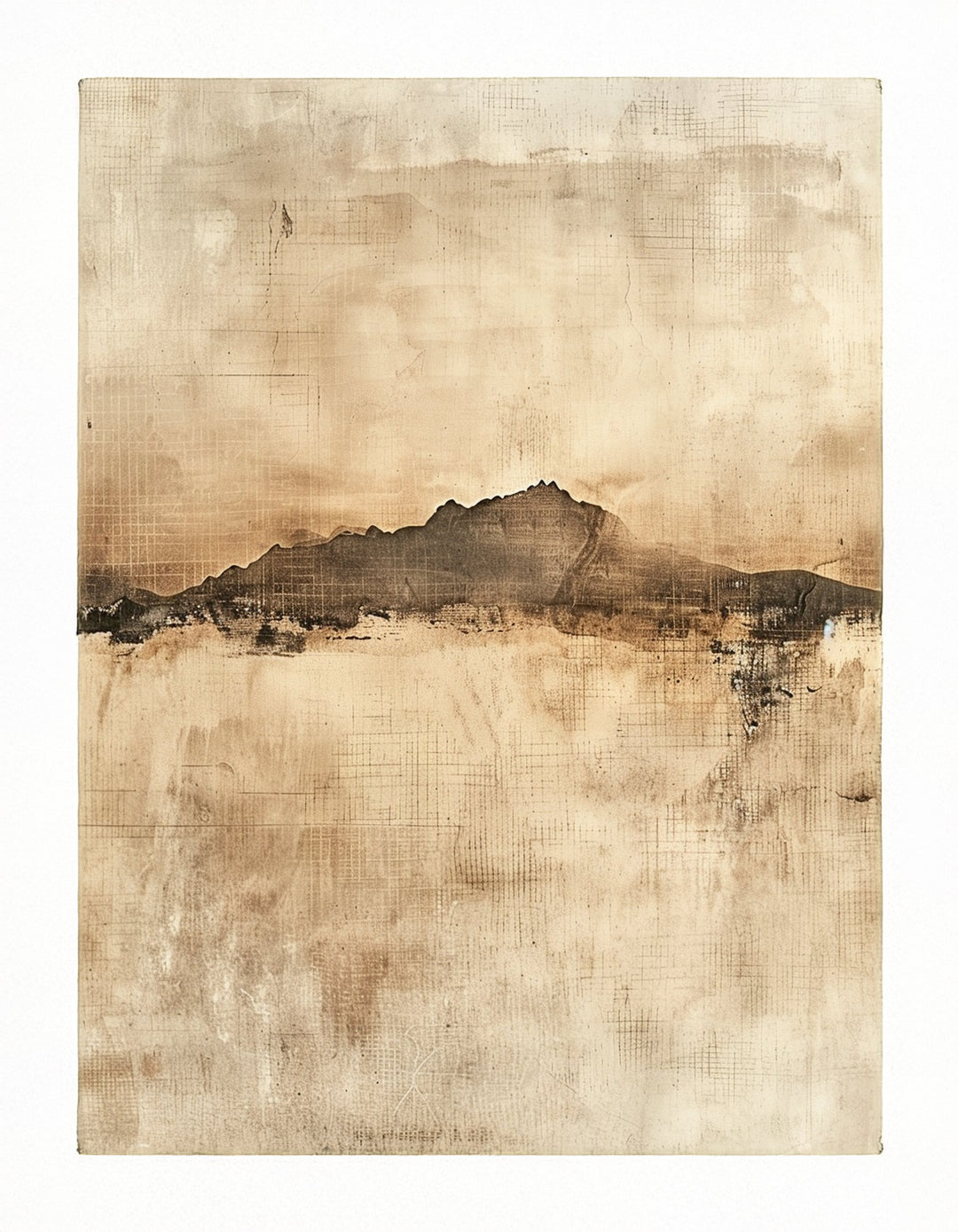 Bergsilhouette in Sepia abstrakt – Wandkunst