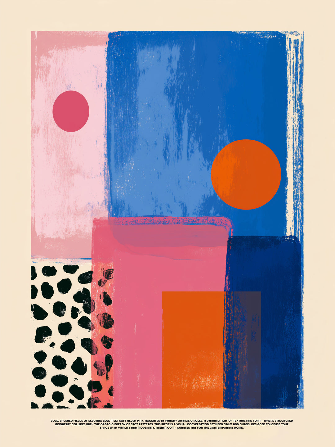 Blaue pinke Formen abstrakt – Wandkunst