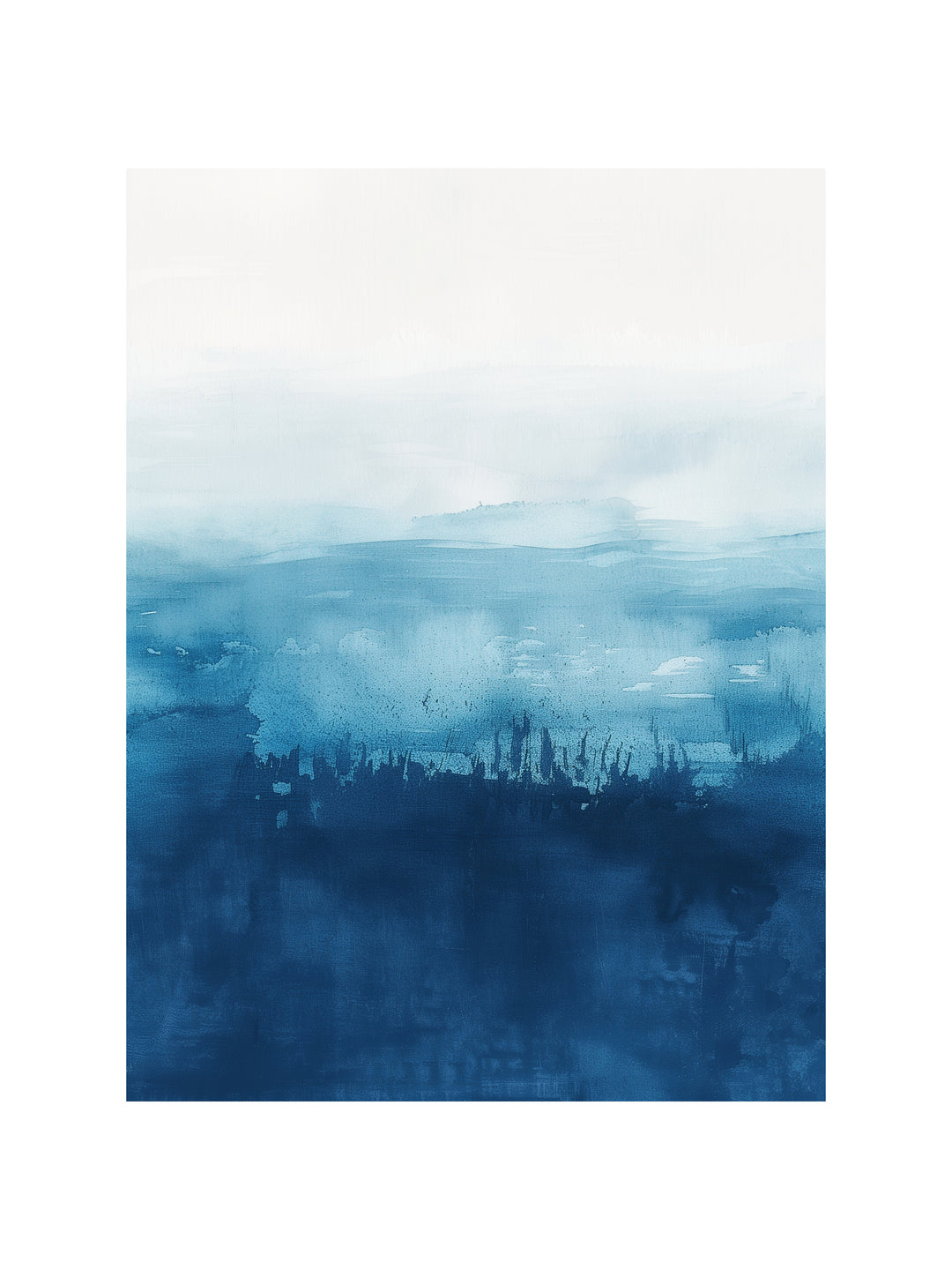 Blaues Meer Aquarell abstrakt – Wandkunst