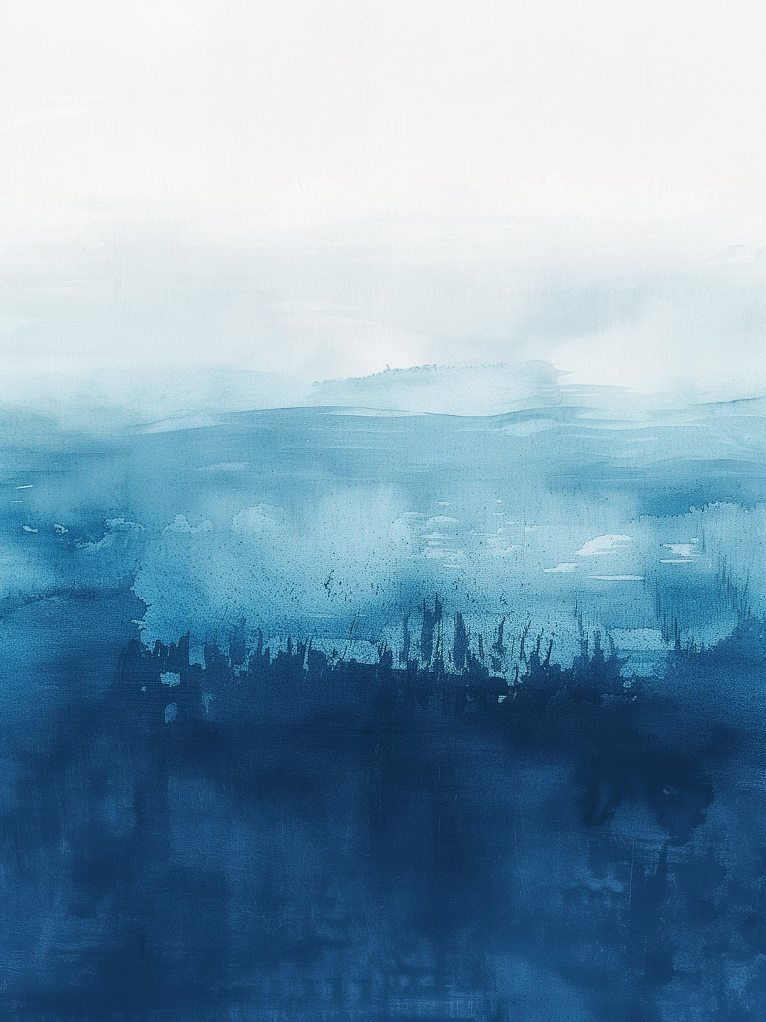 Blaues Meer Aquarell abstrakt – Wandkunst