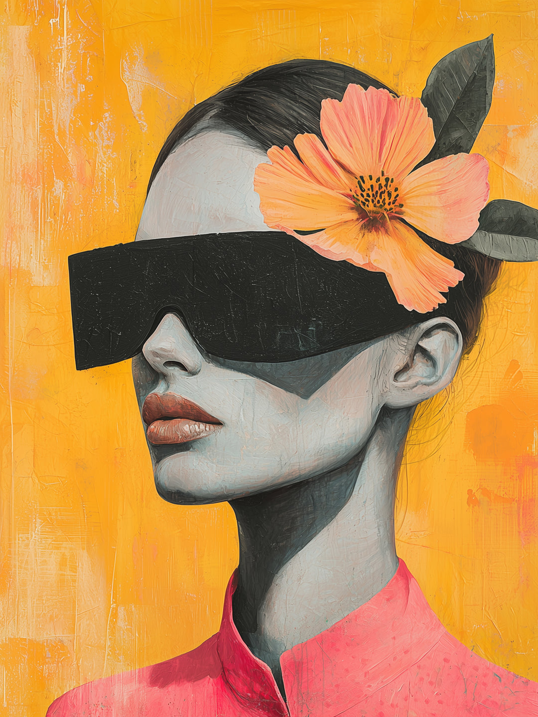Blumenhafte Verhüllung Retro – Wandkunst