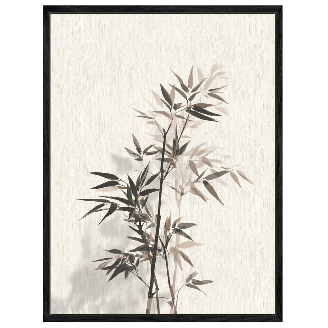 Bambuszweig mit Schatten Leinwandbild Japandi – Leinwand auf Holzrahmen – Ansicht 4