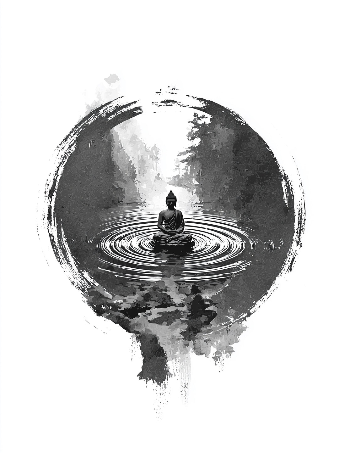 Buddha im Wasser Zen – Wandkunst